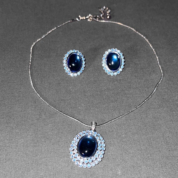 Blue Oval Jewelry Set - Picture 1 of 6